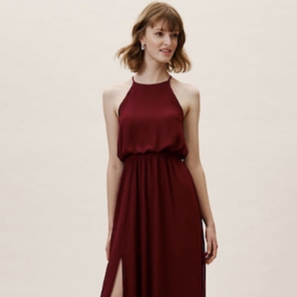 BHLDN Dresses & Skirts - BHLDN Cayenne Wine Maxi Dress w Leg slit